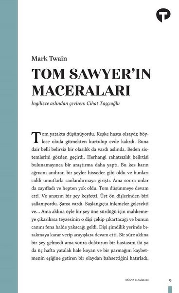 Tom Sawyer'in Maceraları Mark Twain