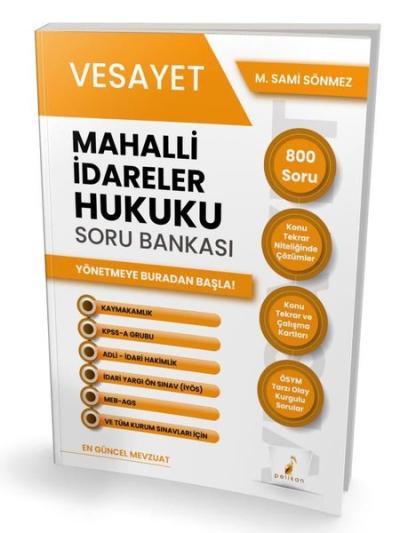 Vesayet Mahalli İdareler Hukuku Soru Bankası M. Sami Sönmez