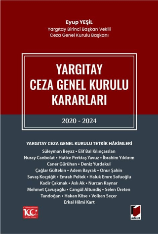 Yargıtay Ceza Genel Kurulu Kararları 2020 - 2024 (Ciltli)